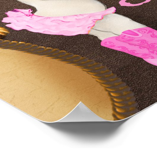 プリンセス女性のカーボーイベビーシャワーバナーポスター ポスター (角)