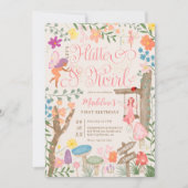 プリンセス妖精キノコの花シック1歳の誕生日 招待状 (正面)