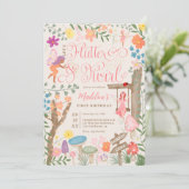 プリンセス妖精キノコの花シック1歳の誕生日 招待状 (スタンド正面)