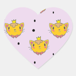 プリンセス子猫の紫 ハートシール