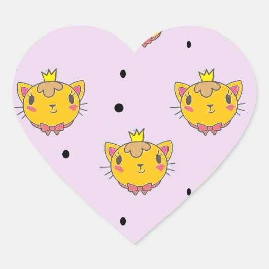 プリンセス子猫の紫 ハートシール (正面)