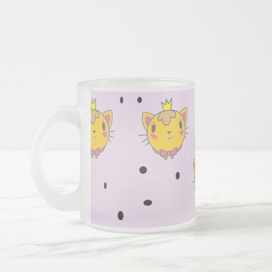 プリンセス子猫の紫 フロストグラスマグカップ (左)