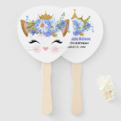 プリンセス子猫誕生日パーティーファン ハンドファン (正面&裏面)