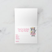 プリンセス子猫1st誕生日の埋め込み招待状 招待状 (内部)