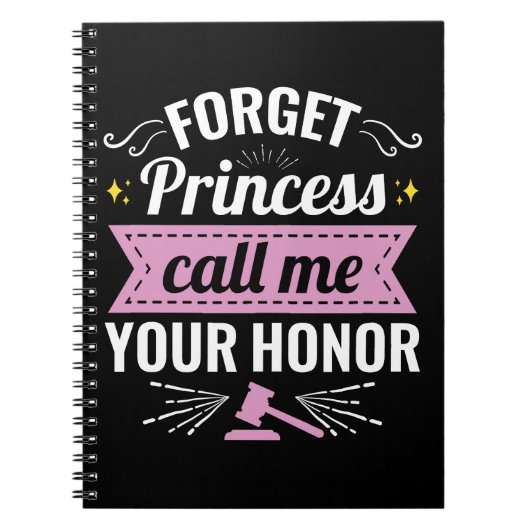 プリンセス忘れは名誉に関する未来の裁判官と呼ぶ ノートブック (正面)