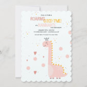 プリンセス恐竜の誕生日パーティーの招待状 招待状 (正面)