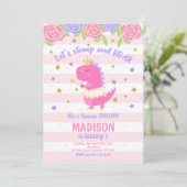 プリンセス恐竜の誕生日招待状 招待状 (スタンド正面)