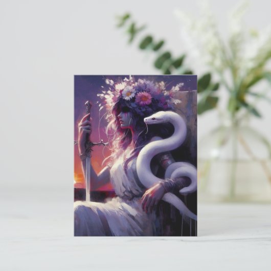 プリンセス戦士と彼女のペットのヘビ ポストカード (スタンド正面)