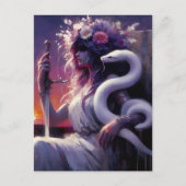 プリンセス戦士と彼女のペットのヘビ ポストカード (正面)