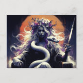 プリンセス戦士と彼女のペットのヘビ ポストカード (正面)