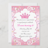 プリンセス招待状ガールバースデーパーティーバタフライ 招待状 (正面)