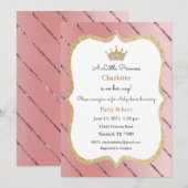 プリンセス招待状、ベビーシャワー招待状 招待状 (正面/裏面)