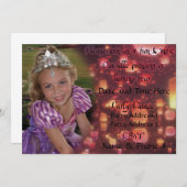 プリンセス旋回4招待状誕生日 招待状 (正面/裏面)