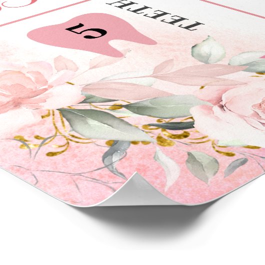 プリンセス最初の誕生日マイルストーン記号 ポスター (角)