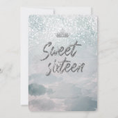 プリンセス水色の冬のワンダーランド甘い16 招待状 (裏面)