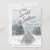 プリンセス水色の冬のワンダーランド甘い16 招待状 (正面)