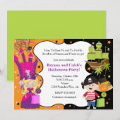 プリンセス海賊ハロウィン誕生日招待状 招待状 (正面/裏面)