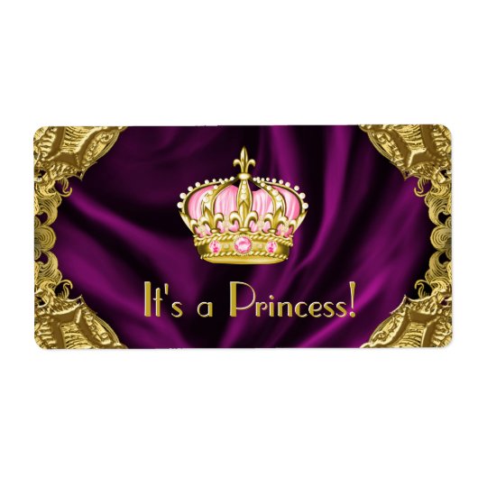 プリンセス王室のウォーターボトル ラベル (正面)