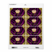 プリンセス王室のウォーターボトル ラベル (フルシート)