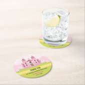 プリンセス王室のガールバースデーパーティー ラウンドペーパーコースター (インサイチュ)