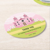 プリンセス王室のガールバースデーパーティー ラウンドペーパーコースター (アングル)