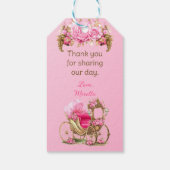 プリンセス王室のキャッスルキャリッジピンク金ゴールドガール ギフトタグ (裏面)