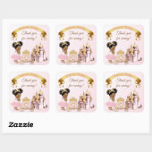 プリンセス王室のキャッスルキャリッジピンク金ゴールドガール スクエアシール (シート)