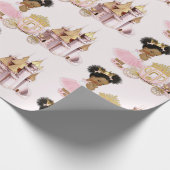 プリンセス王室のキャッスルキャリッジピンク金ゴールドガール ラッピングペーパー (角)
