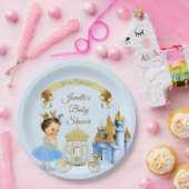 プリンセス王室のキャッスルキャリッジブルー金ゴールドガール ペーパープレート (パーティー)