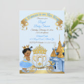 プリンセス王室のキャッスルキャリッジブルー金ゴールドガール 招待状 (スタンド正面)