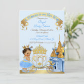 プリンセス王室のキャッスルキャリッジブルー金ゴールドガール 招待状 (スタンド正面)