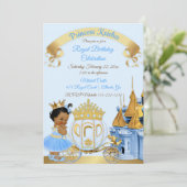 プリンセス王室のキャッスルキャリッジブルー金ゴールドガール 招待状 (スタンド正面)