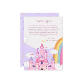 プリンセス王室のキャッスルバースデーパーティー サンキューカード
