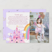 プリンセス王室のキャッスルバースデーパーティー サンキューカード (正面/裏面)
