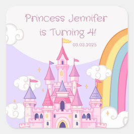 プリンセス王室のキャッスルバースデーパーティー スクエアシール