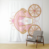 プリンセス王室のキャリッジピンクと金ゴールドパーティー背景 タペストリー (インサイチュ)