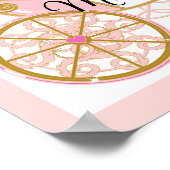 プリンセス王室のキャリッジピンク&金ゴールドウォールアート ポスター (角)