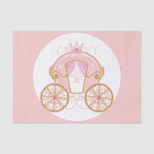 プリンセス王室のキャリッジピンク&金ゴールド誕生日パーティー 薄葉紙 (正面)