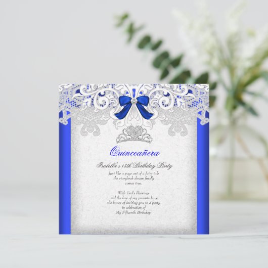 プリンセス王室のキンセアニェラブルー15誕生日2 招待状 (スタンド正面)
