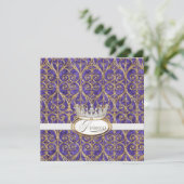 プリンセス王室のクラウンガールバースデーパーティー招待状 招待状 (スタンド正面)