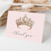 プリンセス王室のクラウンガールバースデーパーティー サンキューカード