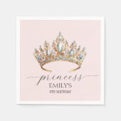 プリンセス王室のクラウンガールバースデーパーティー スタンダードカクテルナプキン (正面)