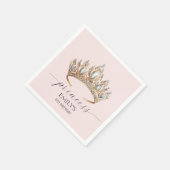 プリンセス王室のクラウンガールバースデーパーティー スタンダードカクテルナプキン (角)