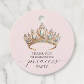 プリンセス王室のクラウンガールバースデーパーティー フェイバータグ (正面)