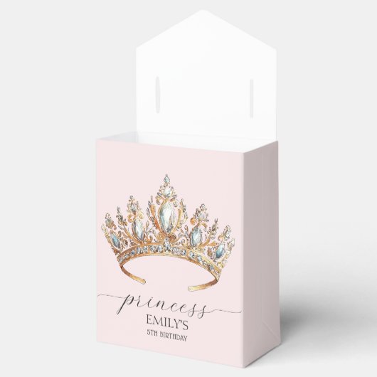 プリンセス王室のクラウンガールバースデーパーティー フェイバーボックス (オープン)