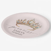 プリンセス王室のクラウンガールバースデーパーティー ペーパープレート (アングル)