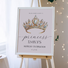 プリンセス王室のクラウンガールバースデーパーティー ポスター