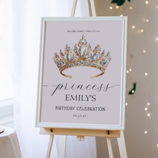 プリンセス王室のクラウンガールバースデーパーティー ポスター