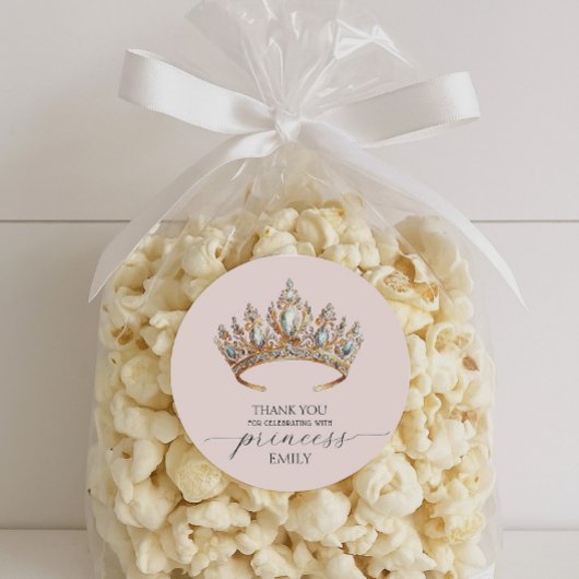 プリンセス王室のクラウンガールバースデーパーティー ラウンドシール