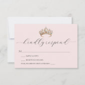 プリンセス王室のクラウンガールバースデーパーティー 出欠カード (正面)